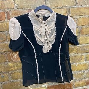 Karen Millen Silk Sheer Corset Top